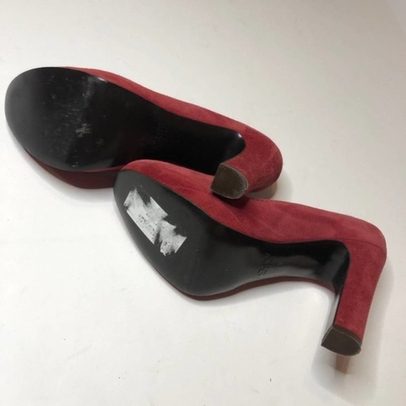 J. CREW Matte Muted Red Suede Leather Platform Heel Round Toe 8 Career Cocktail - Picture 6 of 8